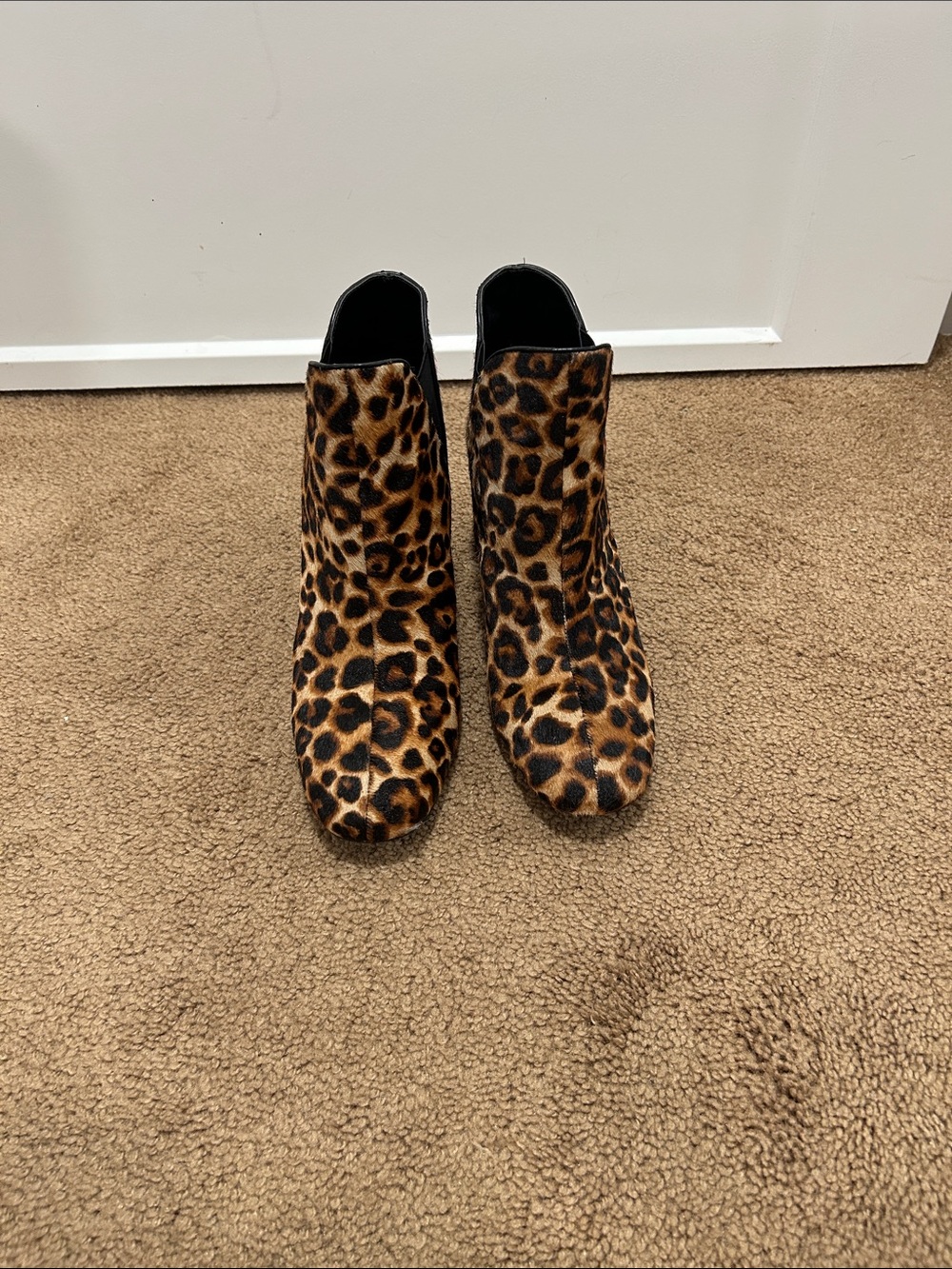 White House Black Market Leopard Print Ankle Booties - Brown/Black